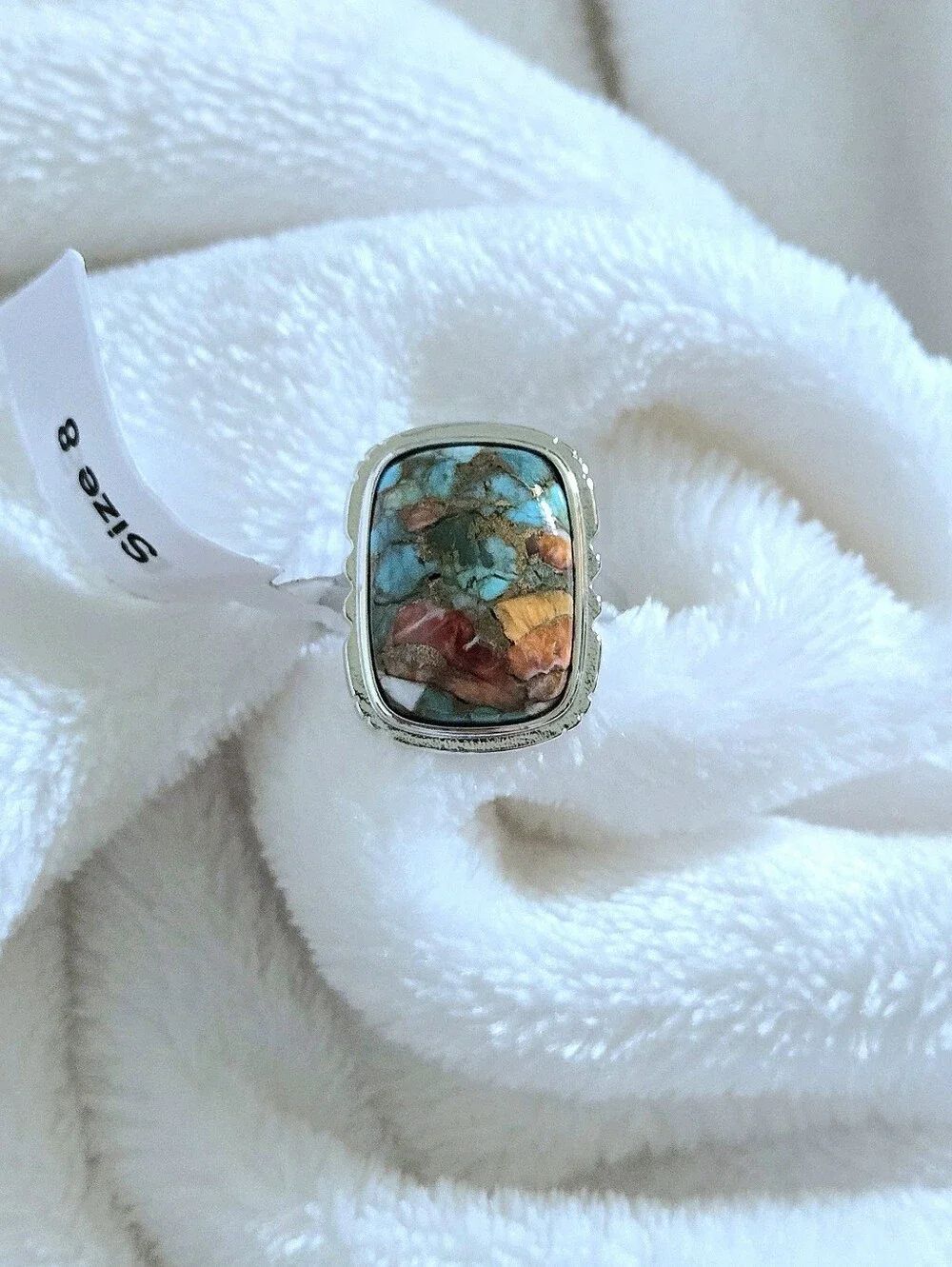 Gemolio Rectangular Oyster🦪 Turquoise🩵 Ring💍 - NWT - Picture 2 of 16